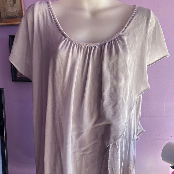 Retro Doll Gray Short Sleeved Blouse Size Medium - Picture 1 of 3